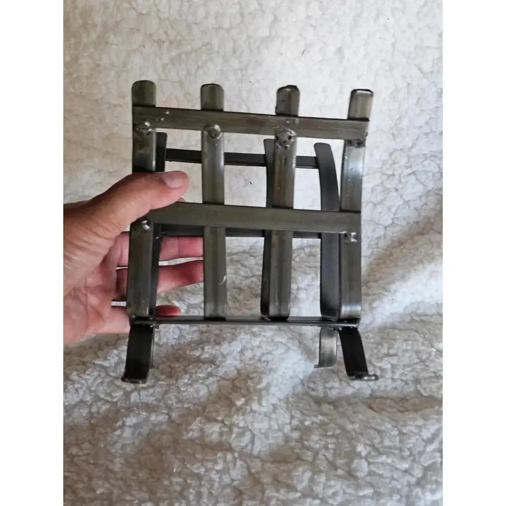 Metal Mini Book Rack Holder India Super Cute Tall 5" Width 5.25" Gray Decor - Picture 9 of 9
